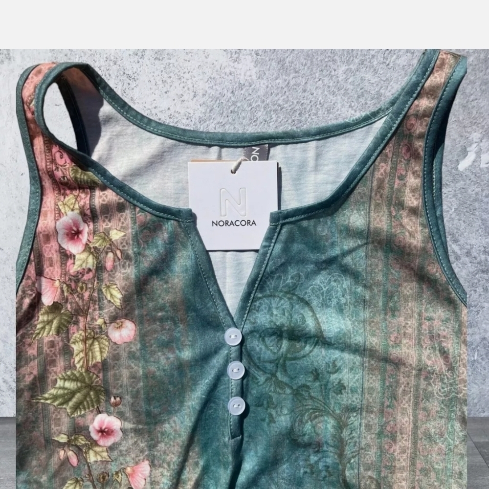 noracora M Floral Whimsy Fairy Romantic Mermaid Tank -Rhinestones Wearable Art - Picture 7 of 14